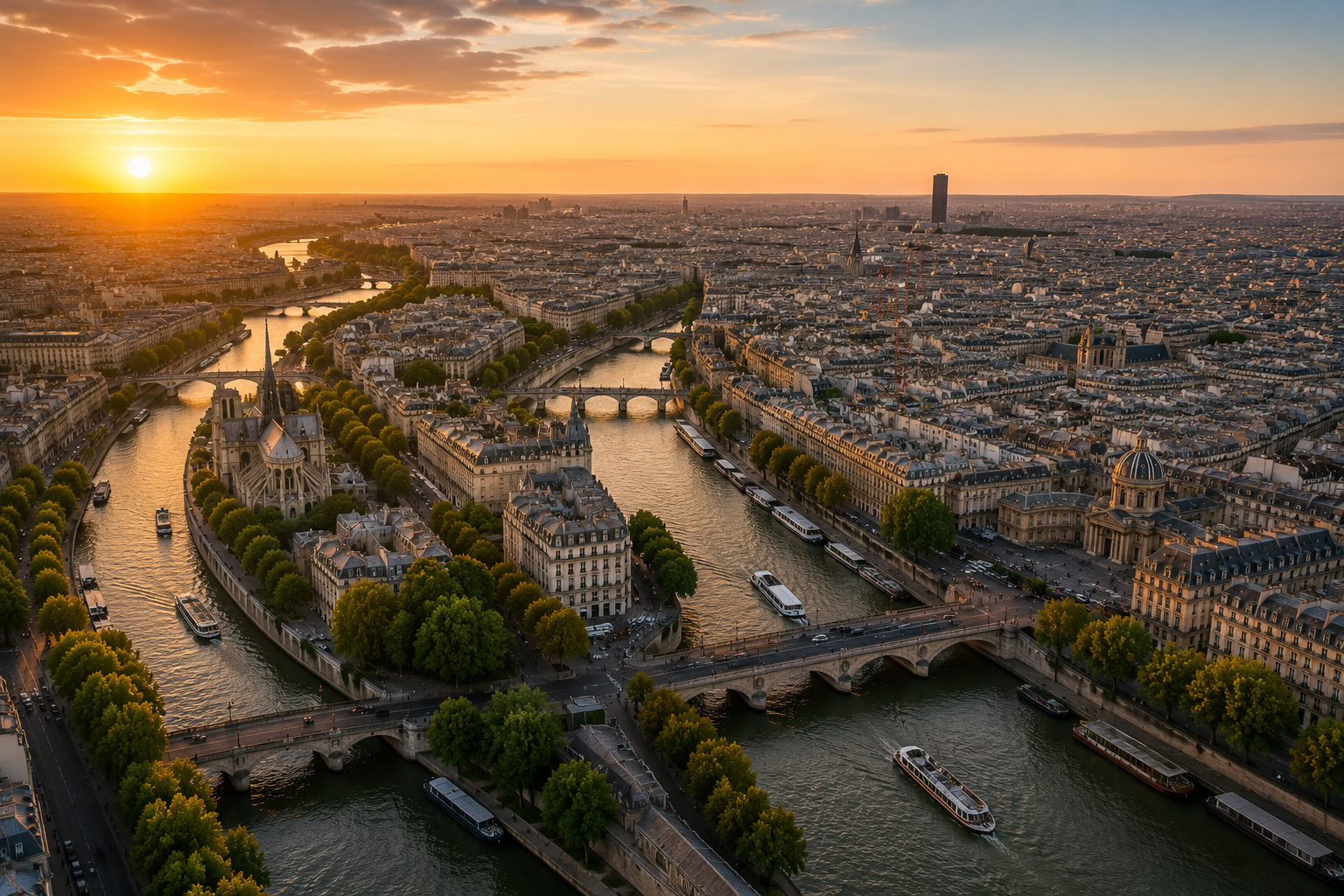 paris coucher soleil
