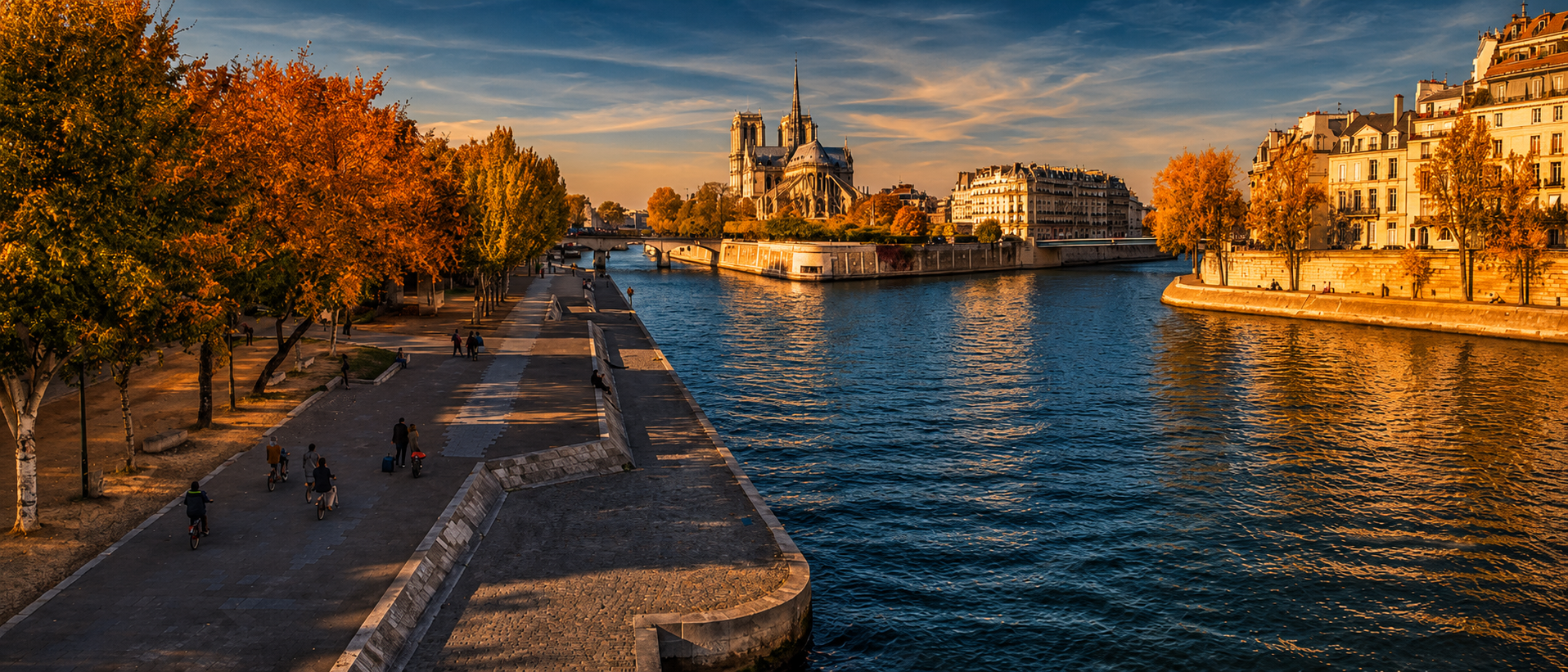 quai de la tournelle le soir
